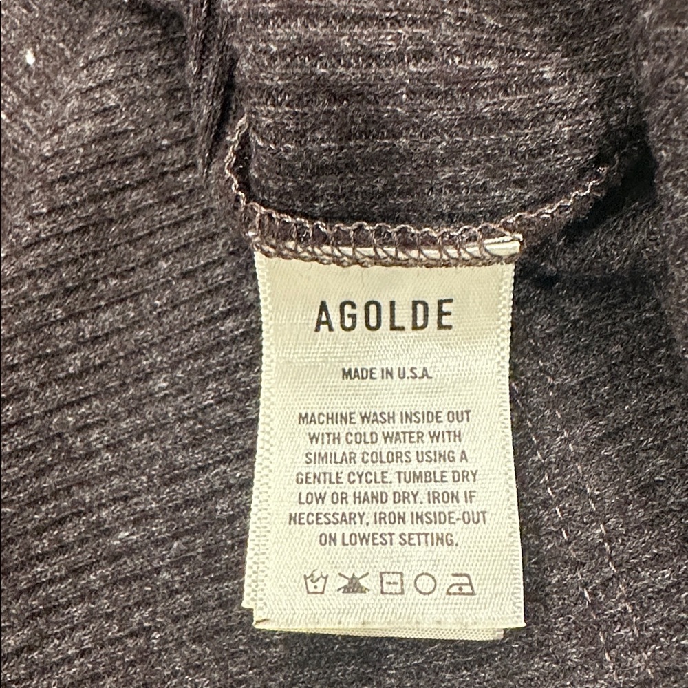 NWT AGolde Long Sleeve Rib Crewneck Top Size Large - Picture 3 of 4